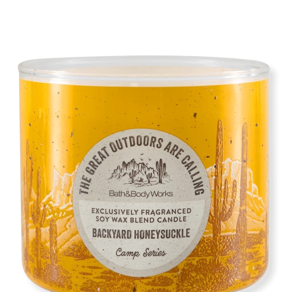 Bath & Body Works Yellow Backyard Honeysuckle Candle